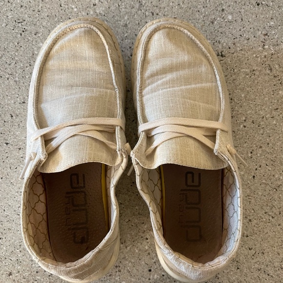 Hey Dude Shoes - Hey Dude sparkly Cream Casual Shoes
